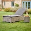 Kettler Palma White Wash Lounger With Cushion -Garden Essentials Shop 1105199