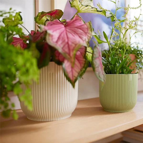 Elho Vibes Fold Round Planter 22cm Silky White 3 Elho Vibes Fold Round Planter 22cm Silky White