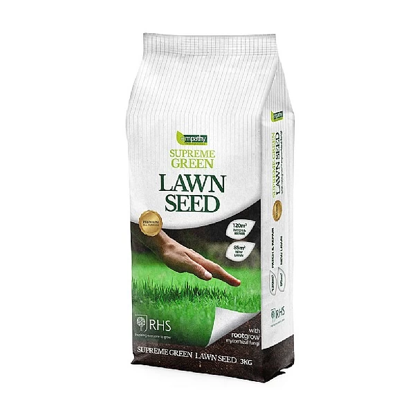 Empathy RHS Supreme Green Lawn Seed With Rootgrow 3Kg 3 Empathy RHS Supreme Green Lawn Seed With Rootgrow 3Kg
