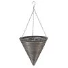 Smart Garden Slate Faux Rattan Hanging Cone - 14'' 1 Smart Garden Slate Faux Rattan Hanging Cone - 14'' -Garden Essentials Shop 925355