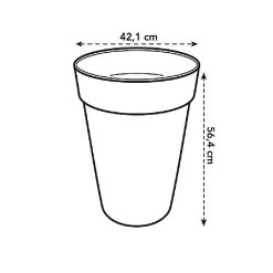 Elho Loft Urban Round High Planter 42cm Warm Grey -Garden Essentials Shop 933195 4