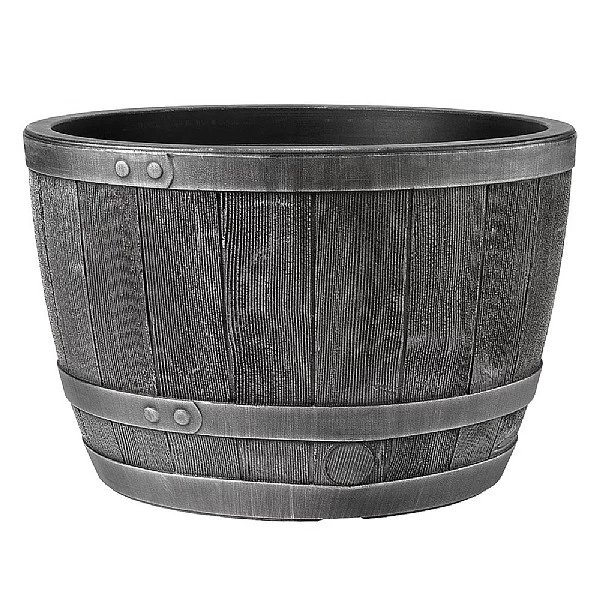 Blenheim Half Barrel Planter 61cm Pewter 4 Blenheim Half Barrel Planter 61cm Pewter - Image 2