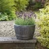 Blenheim Half Barrel Planter 40cm Pewter -Garden Essentials Shop 934027