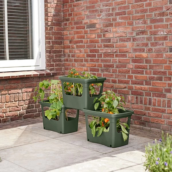 Elho Green Basics Stack & Grow Large Planter (Various Colours) 4 Elho Green Basics Stack & Grow Large Planter (Various Colours) - Image 2